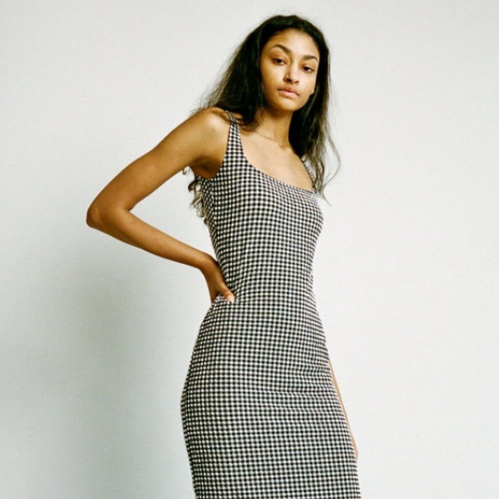 Maryam Nassir Zadeh Salma Dress Blue Gingham - Picture 1 of 16